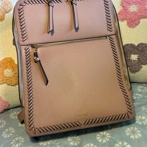 Calpak Pink Backpack with Stitch Detail